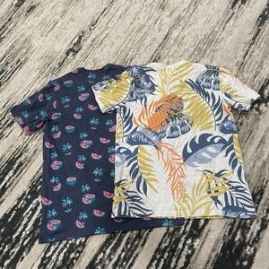 Free Planet Men's Large Tee Shirt Lot Of 2 Beach‎ Palm Trees Watermelon Leaves